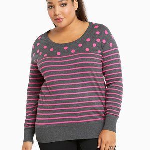 Torrid Sz 2 POLKA DOT STRIPED SWEATER